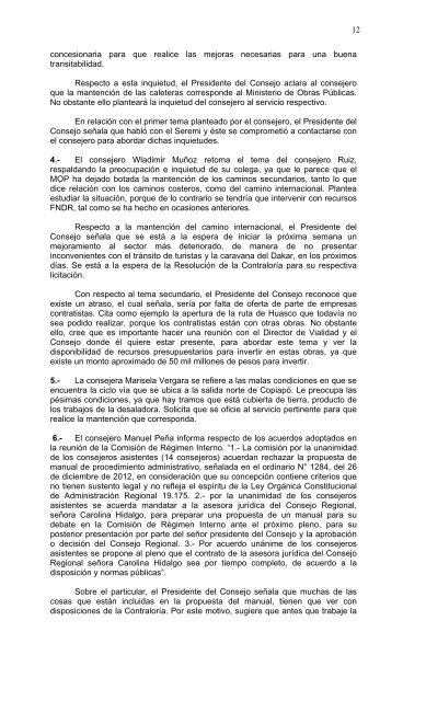 1 ACTA SESION ORDINARIA NÂº 001/2013 Fecha Lugar Hora ...
