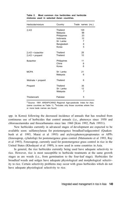 HERBICIDES in Asian rice - IRRI books - International Rice ...