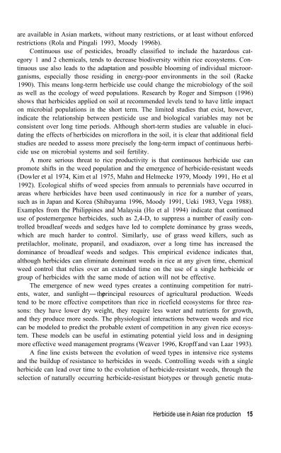 HERBICIDES in Asian rice - IRRI books - International Rice ...