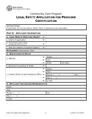 Legal Entity Application for Provider Certification - State of Illinois