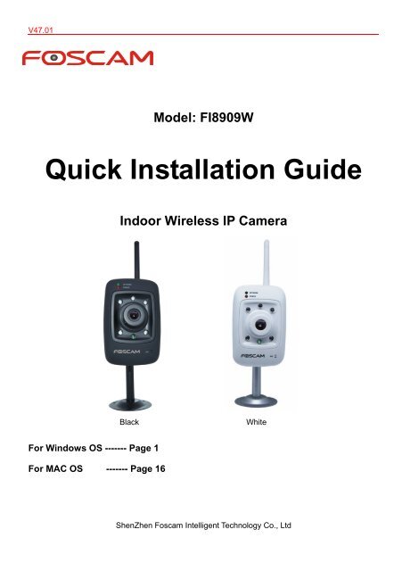 FI8909W Quick Installation Guide Indoor Wireless IP Camera - CdNet