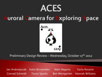 Preliminary Design Review â€“ Wednesday, October 17th 2012