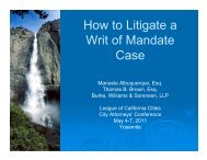 How to Litigate a Writ of Mandate Case - League of California Cities