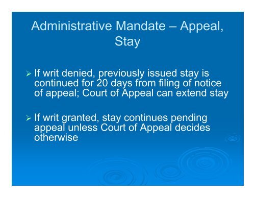 How to Litigate a Writ of Mandate Case - League of California Cities