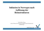 Inklusion in Norwegen nach AuflÃ¶sung der Heimstrukturen