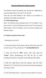 Instruction Manual for Remote Control TV Code Programming - WOW!