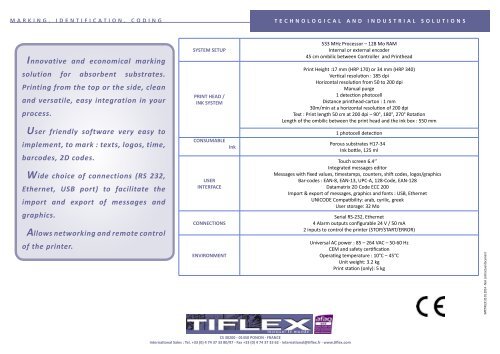 Download our product file &#40;PDF, 446 Ko&#41; - Tiflex