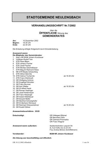 Vor â Ãbereinkommen - Stadtgemeinde Neulengbach