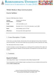 TM101 Media in Mass Communication Course Syllabus - IIS RU