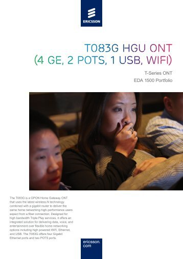 T083G HGU ONT (4 GE, 2 POTS, 1 USB, Wifi)
