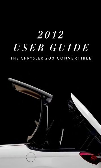 2012 Chrysler 200 Convertible User's Guide