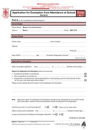 Application for Exemption from Attendance at School Form A.1