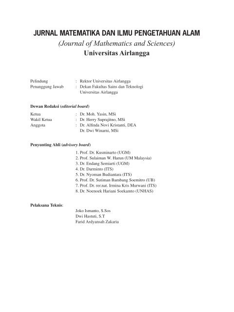 Volume 13, No. 1 (2010) - jurnal mipa universitas airlangga - Unair