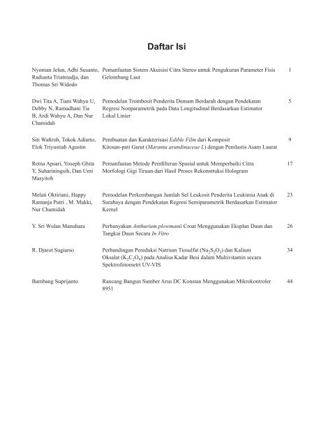 Volume 13, No. 1 (2010) - jurnal mipa universitas airlangga - Unair