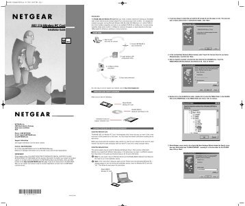 802.11b Wireless PC Card Installation Guide - Netgear