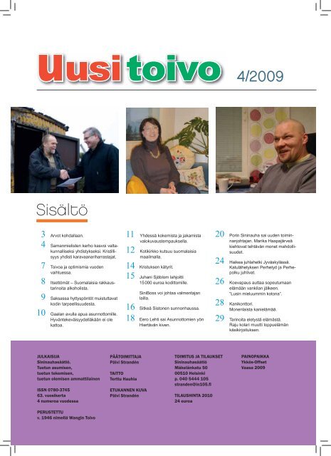 Uusi toivo 4/2009 - Sininauhaliitto