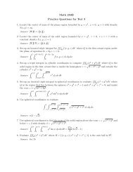 Math 250B Practice Questions for Test 3