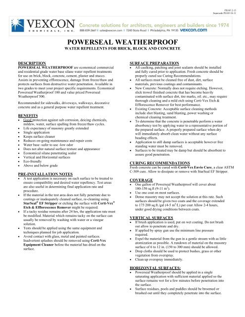 Product Data - Vexcon Chemicals