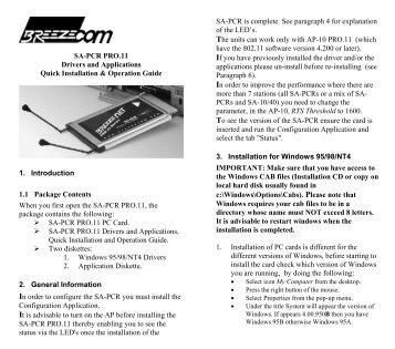 SA-PCR PRO.11 Drivers and Applications Quick Installation ...