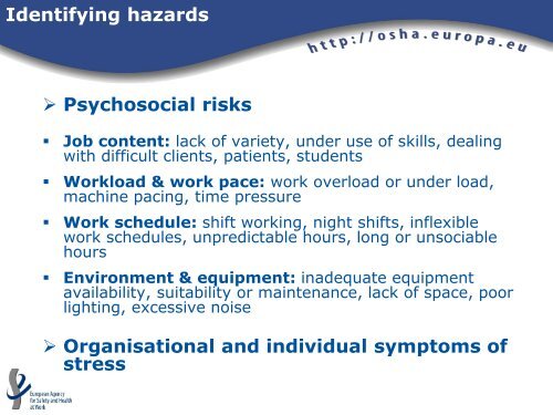 Tackling Work-Related Stress: EU-OSHA Perspective - Teachers ...