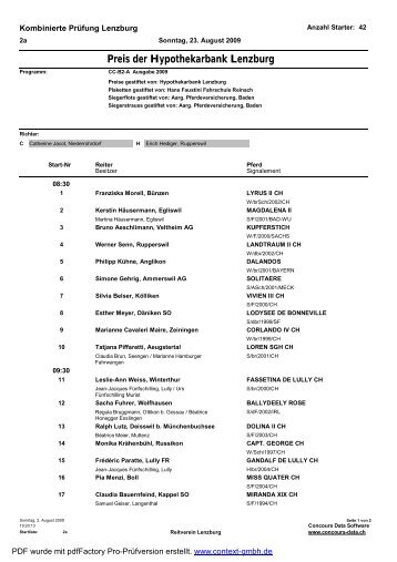 Preis der Hypothekarbank Lenzburg - RVL