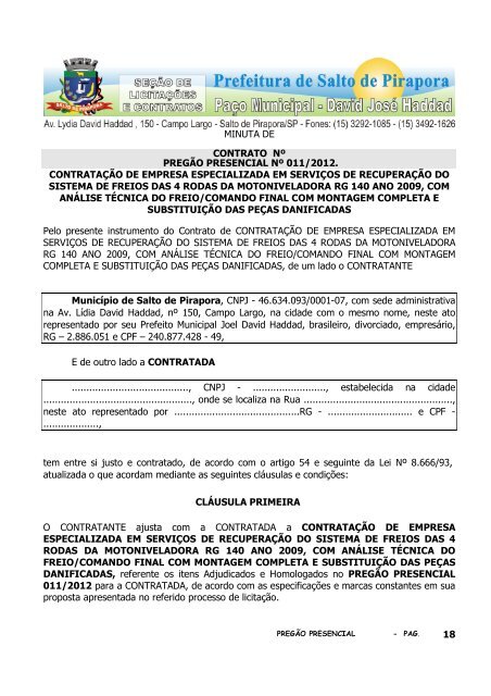 1 O MunicÃ­pio de Salto de Pirapora, torna pÃºblico que farÃ¡ realizar ...