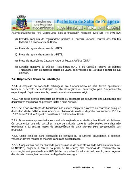 1 O MunicÃ­pio de Salto de Pirapora, torna pÃºblico que farÃ¡ realizar ...