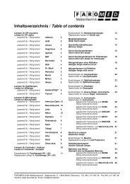 Table of contents - Faromed Medizintechnik GmbH Berlin Germany