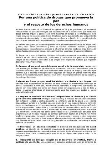 Carta abierta a los presidentes - Transnational Institute