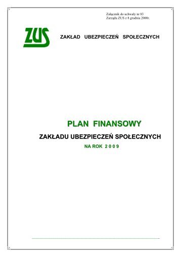 Plan finansowy ZUS na rok 2009