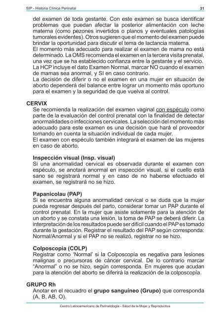 Historia ClÃ­nica Perinatal y formularios - CLAP 2010 - Prenatal