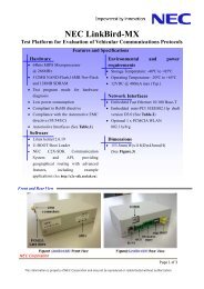 NEC LinkBird-MX Test Platform for Evaluation of Vehicular ...