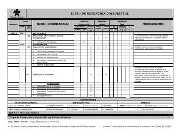 TABLA DE RETENCIÓN DOCUMENTAL - Sena