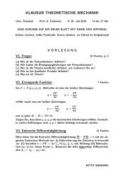 KLAUSUR THEORETISCHE MECHANIK