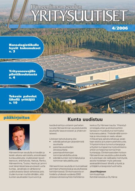 Kunta uudistuu - KehittÃ¤miskeskus Oy HÃ¤me