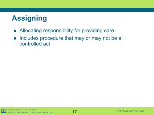 Working with Unregulated Care Providers - College of Nurses of ...