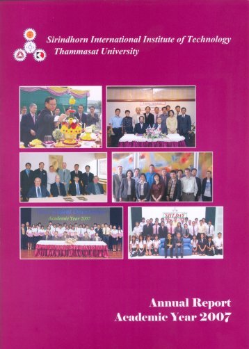 Annual Report, Academic Year 2007 - Sirindhorn International ...