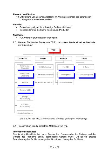 Fragenkatalog für Methoden der Produktentwicklung