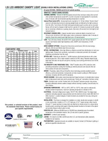 LSi LeD ambient Canopy Light DoUbLe-DeCk ... - LSI Industries Inc.
