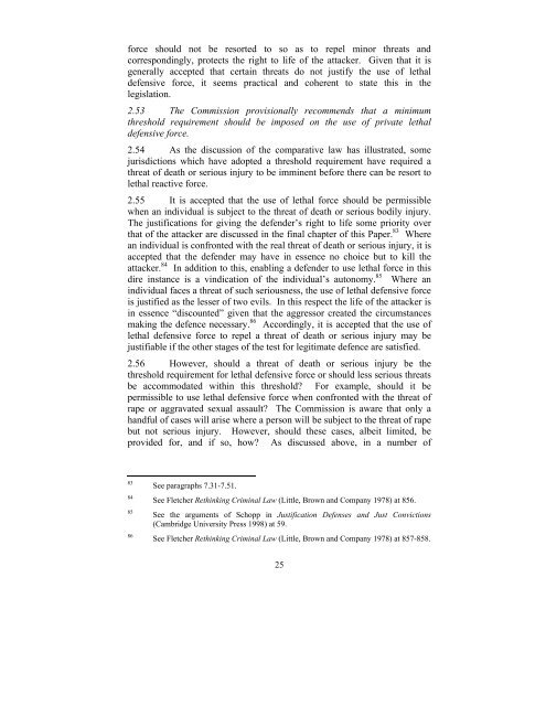 Legitimate Defence Consultation Paper - Law Reform Commission