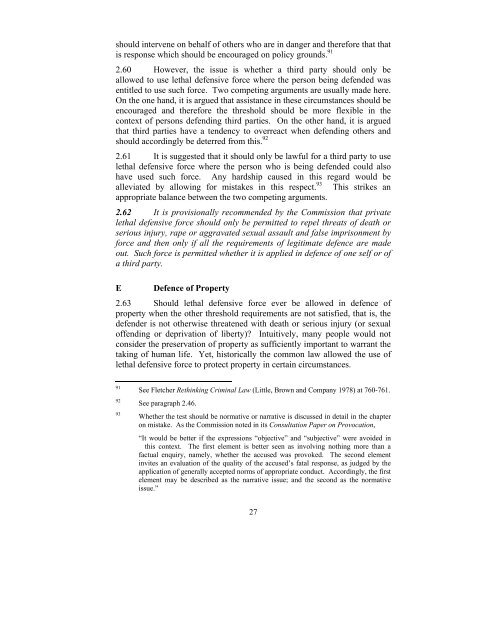 Legitimate Defence Consultation Paper - Law Reform Commission