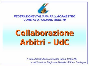 Collaborazione Arbitri - UdC - Comitato Italiano Arbitri - Provincia di ...