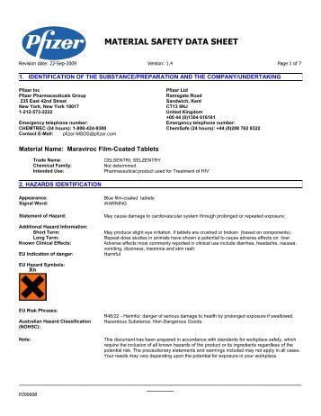 MATERIAL SAFETY DATA SHEET - ViiV Healthcare