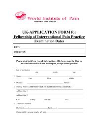 UK-APPLICATION FORM for Fellowship of Interventional Pain Practice