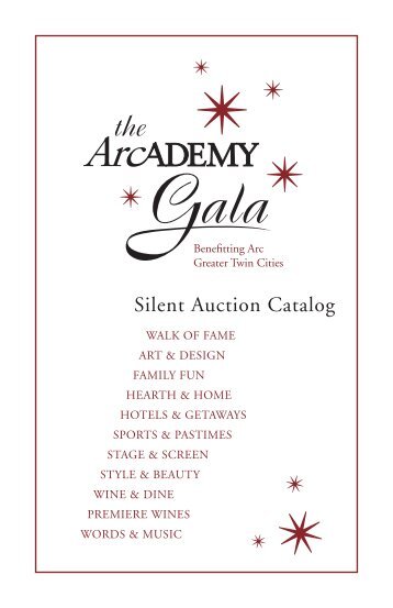 silent auction catalog - Arc Greater Twin Cities