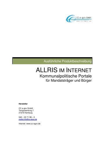 ALLRIS IM INTERNET - CC e-gov GmbH