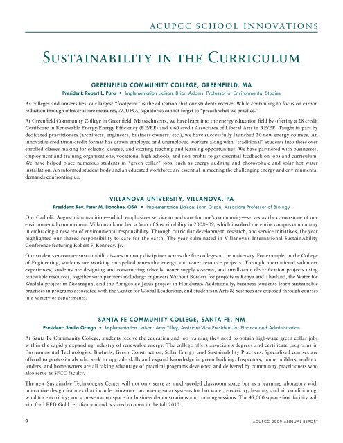 ACUPCC 2009 Annual Report - Climate Commitment