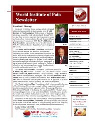 WIP Newsletter 2010 Vol I No 1 - World Institute of Pain