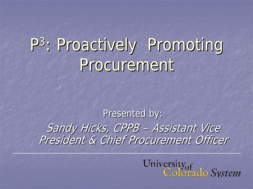 P3: Proactively Promoting Procurement