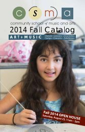 Previous Course Catalog - Community School of Music and Arts